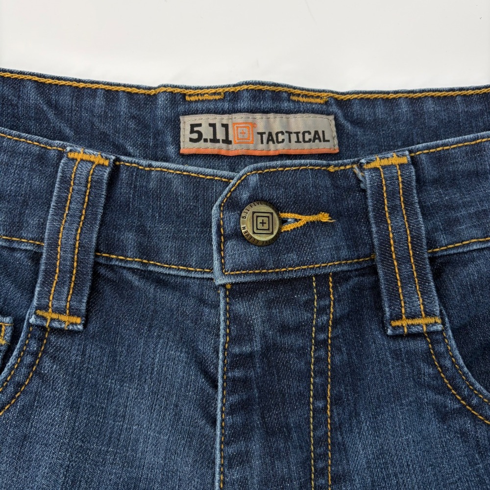 5.11 Tactical Defender-Flex Jean Regular Fit Stretch Dark Wash EDC Utility 30x28 - Picture 5 of 12